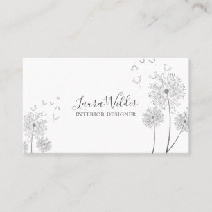 Interior Designer Wind Blown Flowers Business Card