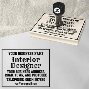 Interior Designer with Name, Address, etc Rubber Stamp