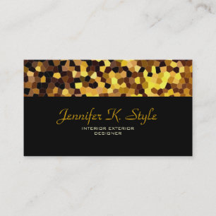 Interior Exterior Designer Black Yellow Modern Business Card