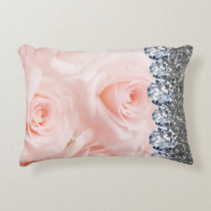 Interior Glitter Chic Gold Home Rose Accent Pillow