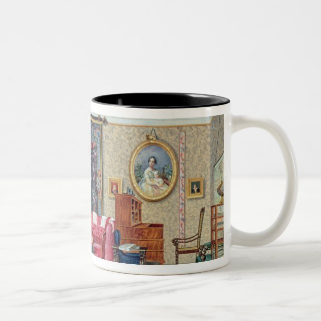 Interior in Pavlino, 1840s Two-Tone Coffee Mug (Right)