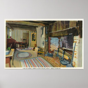 Interior Kitchen View of the John Alden House Poster