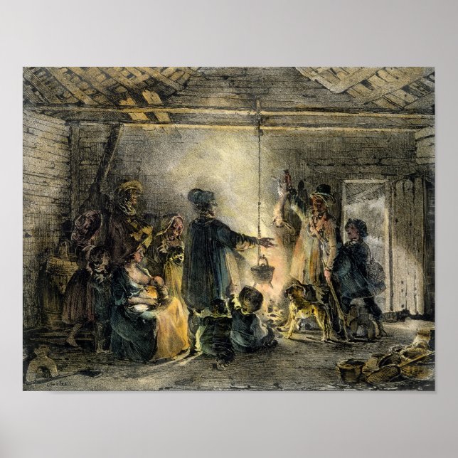 Interior of a Coal-Miner's Hut Poster (Front)