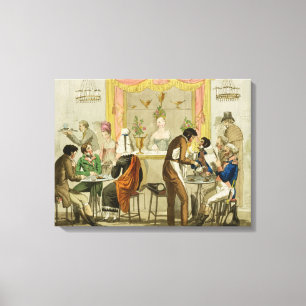 Interior of a Coffee House, pub. for William Pearm Canvas Print