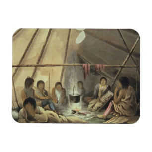 Interior of a Cree Indian Tent, March 25th 1820, f Magnet