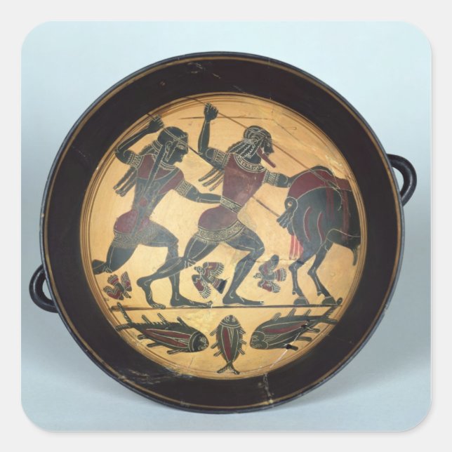 Interior of a cup square sticker (Front)