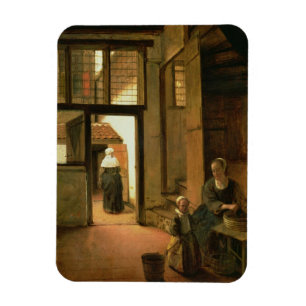 Interior of a Dutch House (oil on panel) Magnet