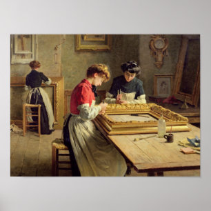 Interior of a Frame Gilding Workshop Poster