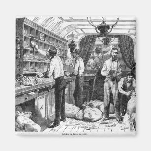Interior of a French railway postal wagon Magnet