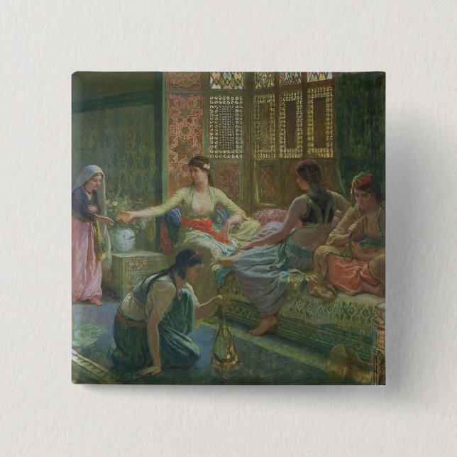 Interior of a Harem, c.1865 15 Cm Square Badge (Front)