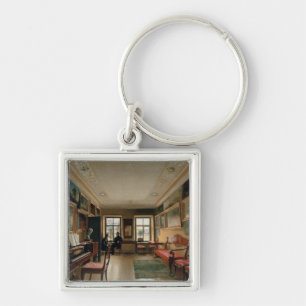 Interior of a Manor House, 1830s Key Ring