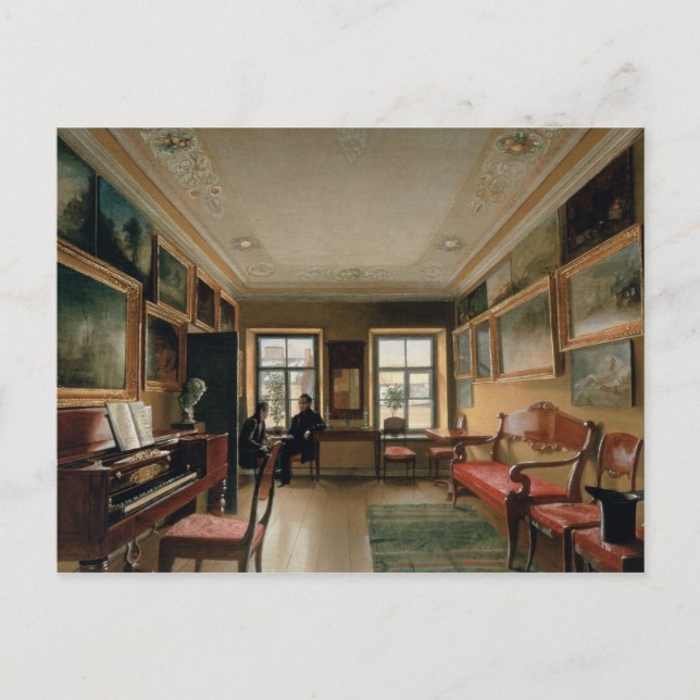 Interior of a Manor House, 1830s Postcard (Front)