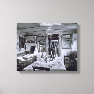 Interior of a Nile Boat (b&w photo) Canvas Print