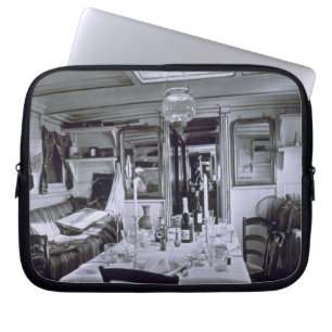 Interior of a Nile Boat (b&w photo) Laptop Sleeve