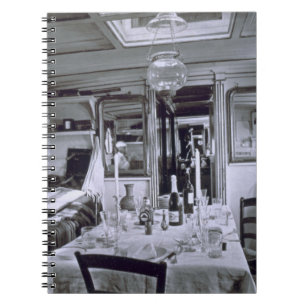 Interior of a Nile Boat (b&w photo) Spiral Notebook