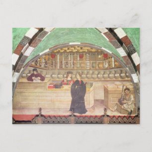 Interior of a pharmacy postcard