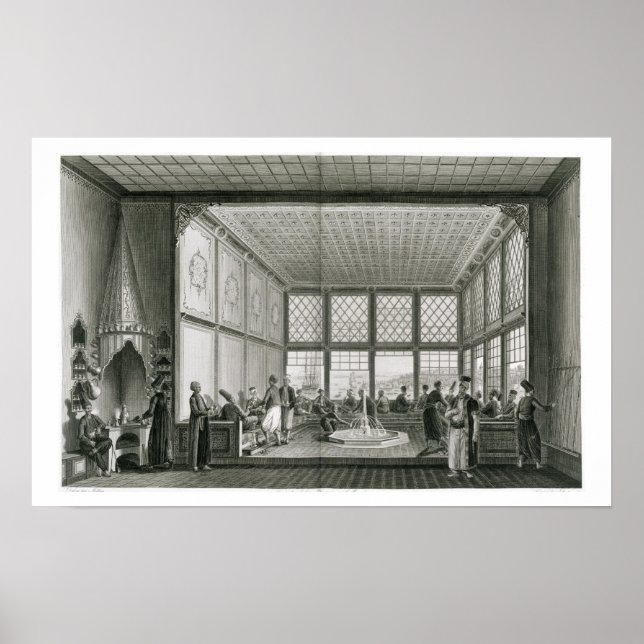 Interior of a public cafe in Constantinople by the Poster (Front)