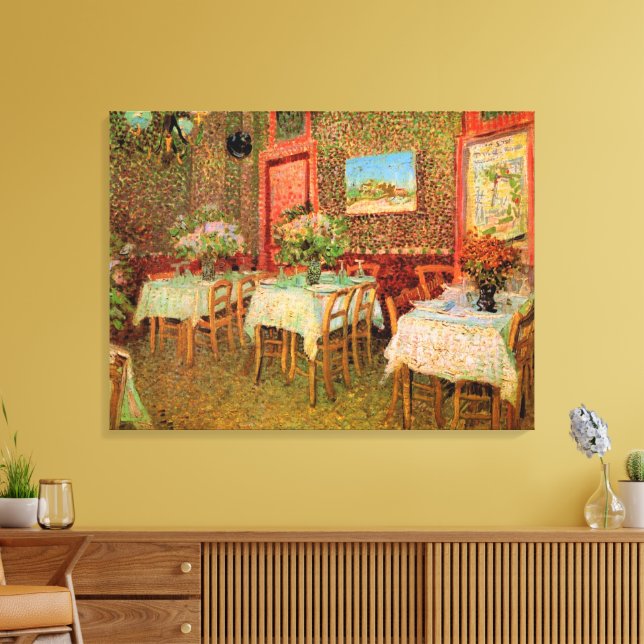 Interior of a Restaurant by Vincent van Gogh Canvas Print (Insitu(LivingRoom))
