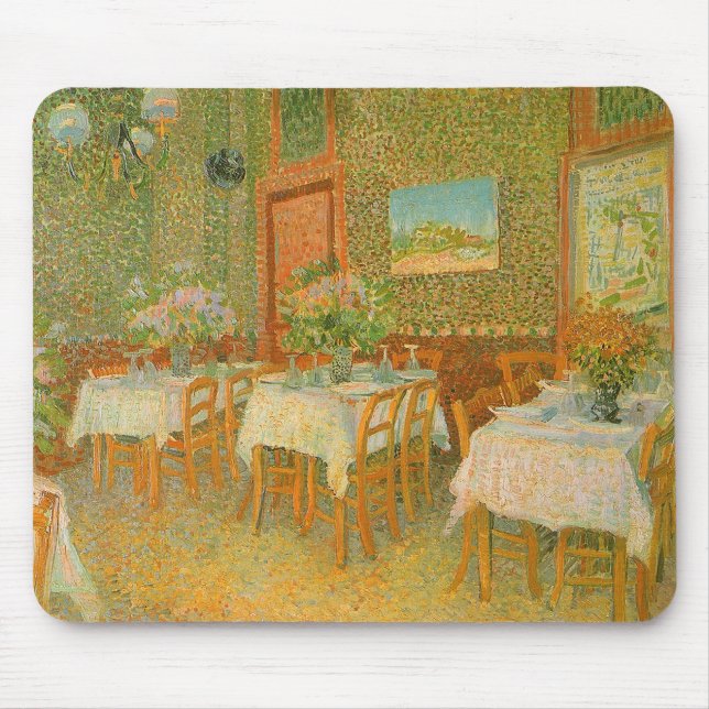 Interior of a Restaurant by Vincent van Gogh Mouse Pad (Front)
