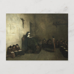 Interior of a School for Orphaned Girls, 1850 Postcard