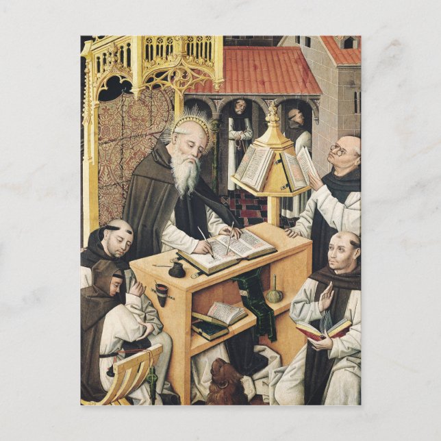Interior of a Scriptorium, School of Segovia Postcard (Front)