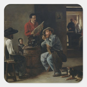 Interior of a Tavern, 1859 Square Sticker