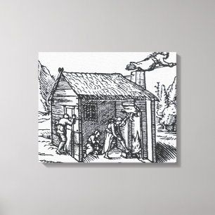 Interior of a Witch's House, 1579 Canvas Print