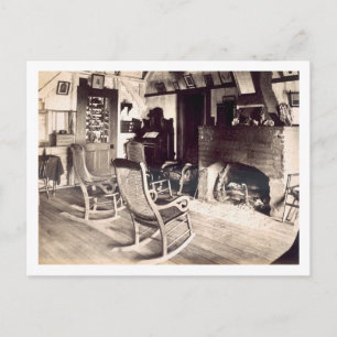 Interior of an American wooden shack, c.1880s (pho Postcard