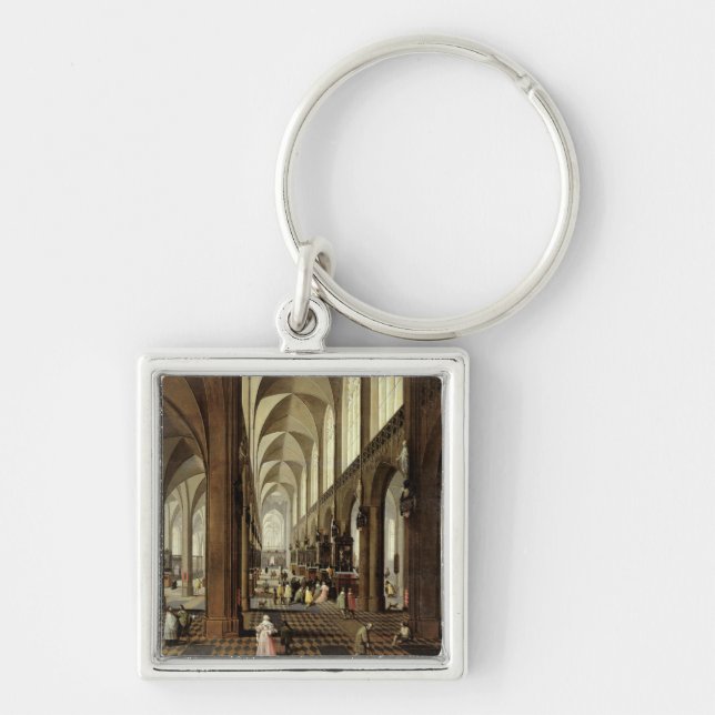 Interior of Antwerp Cathedral, c.1650 Key Ring (Front)
