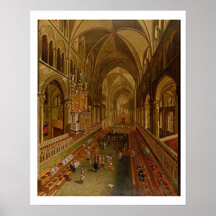Interior of Canterbury Cathedral, c.1675-1700 (oil Poster