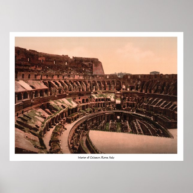 Interior of Coliseum, Rome, Italy Poster (Front)