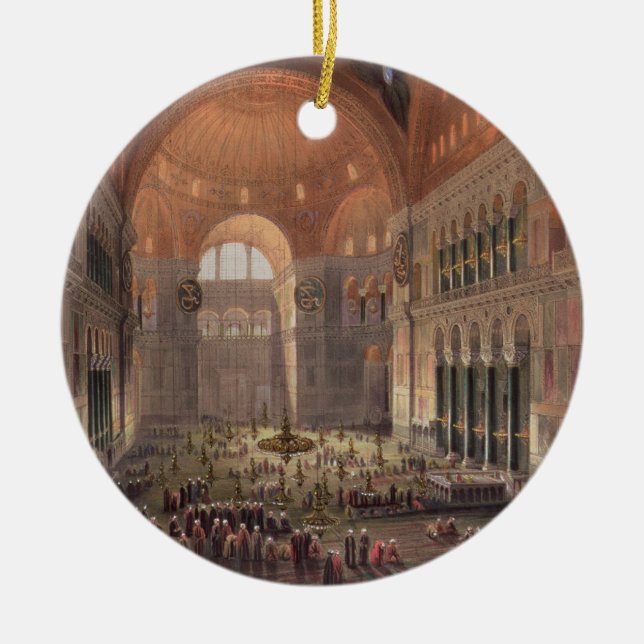 Interior of Haghia Sophia, Constantinople, pub. 18 Ceramic Tree Decoration (Front)