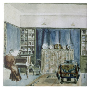 Interior of Kelmscott Manor (w/c on paper) Tile