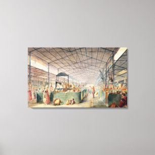 Interior of Les Halles, 1835 Canvas Print