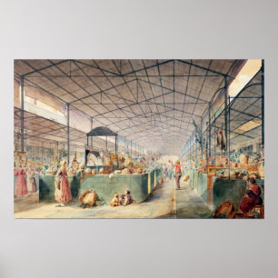 Interior of Les Halles, 1835 Poster