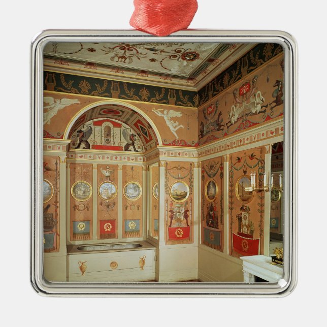 Interior of Napoleon's bathroom, built in 1807 Metal Tree Decoration (Front)