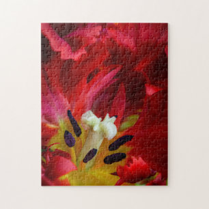 Interior of parrot tulip flower jigsaw puzzle
