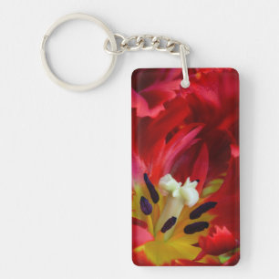 Interior of parrot tulip flower key ring