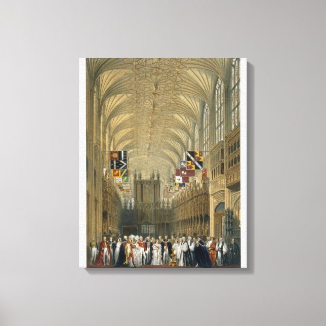 Interior of St George's Chapel, 1838 (colour litho Canvas Print (Front)