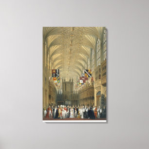 Interior of St George's Chapel, 1838 (colour litho Canvas Print