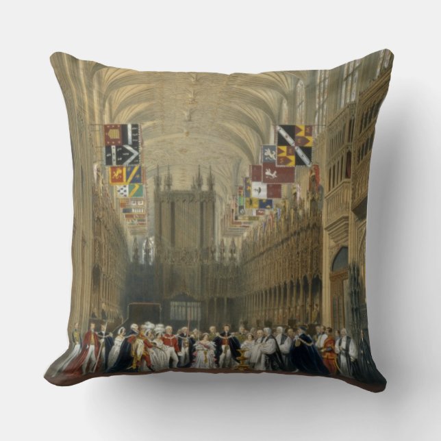 Interior of St George's Chapel, 1838 (colour litho Cushion (Front)