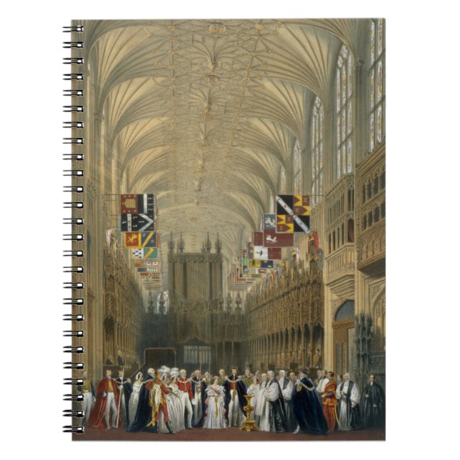 Interior of St George's Chapel, 1838 (colour litho Spiral Notebook (Front)