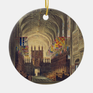 Interior of St. George's Chapel, Windsor Castle, f Ceramic Tree Decoration