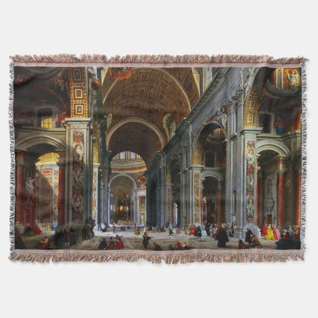 Interior of St. Peter's Basilica, Rome Throw Blanket (Front)