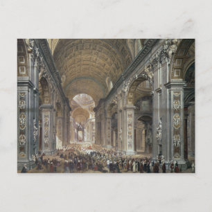 Interior of St. Peter's, Rome, 1867 Postcard