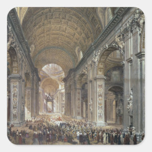 Interior of St. Peter's, Rome, 1867 Square Sticker