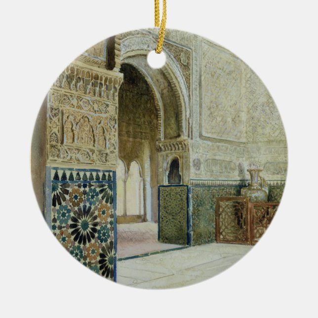 Interior of the Alhambra, Granada (w/c) Ceramic Tree Decoration (Front)