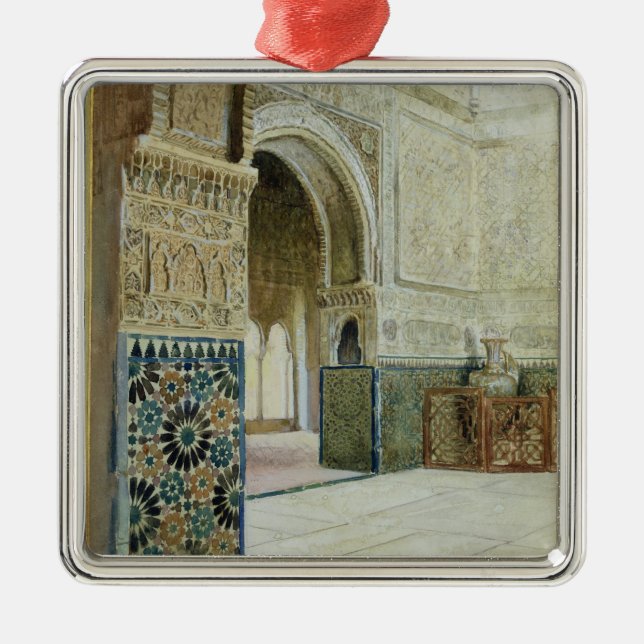 Interior of the Alhambra, Granada (w/c) Metal Tree Decoration (Front)