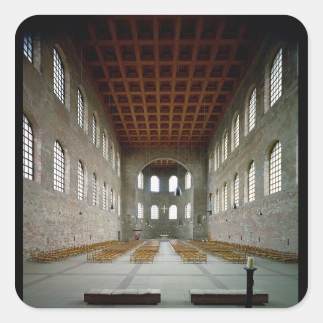Interior of the basilica, early 4th century AD Square Sticker (Front)
