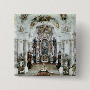 Interior of the benedictine abbey church 15 cm square badge